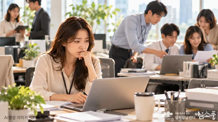 경쟁과 평가가 부담스럽게 느껴지는 직장 환경